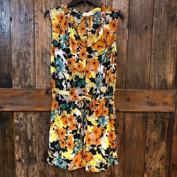 Eight Sixty Sz M Vibrant Orange Cottagecore Cinched Waist Casual Dress - Picture 2 of 7